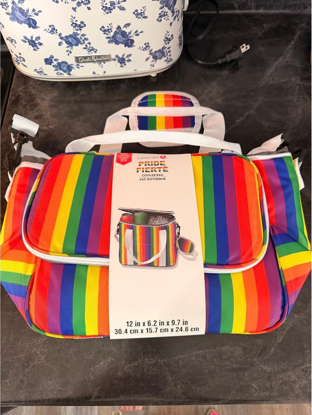 Contigo Pride Fierce Cooler Bag Rainbow Stripes 12x6.2x9.7 Inches